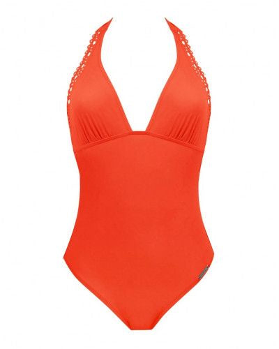 Bañador naranja  ajourage couture - flanesyfresones