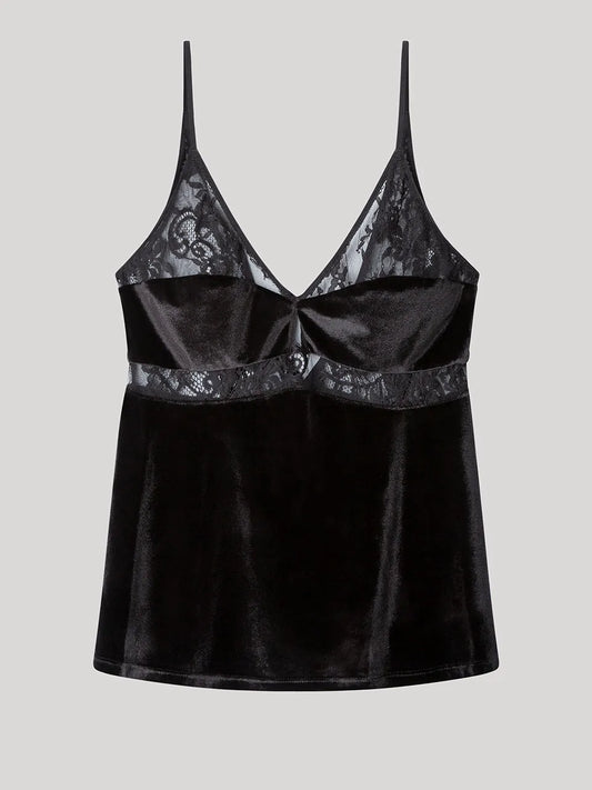 Top terciopelo negro