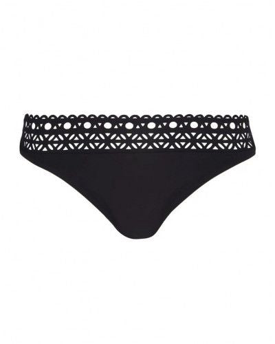Bikini Slip Ajourage couture negro