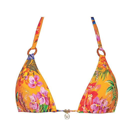 Bikini Top Triangular Florals Pollen Yellow