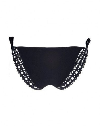Bikini Slip Ajourage couture negro