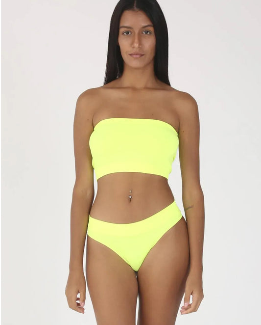 Top amarillo  Bandeau Sin Tirantes