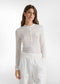 CASHMERE BLEND WHITE BUTTONED T-SHIRT