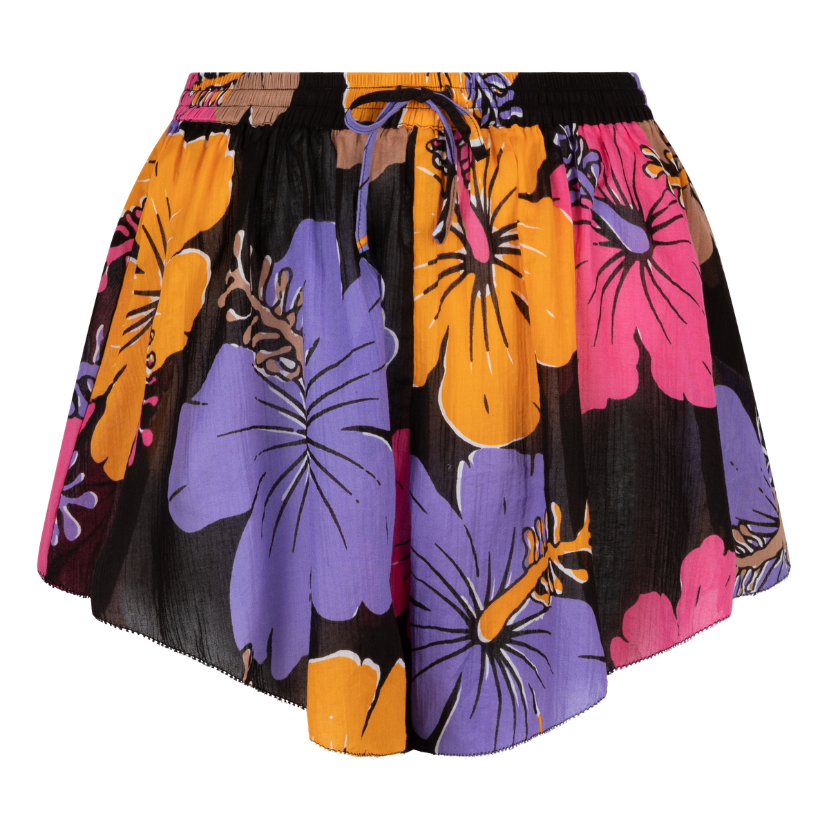 LEONARDO Shorts estampados de cintura alta Púrpura