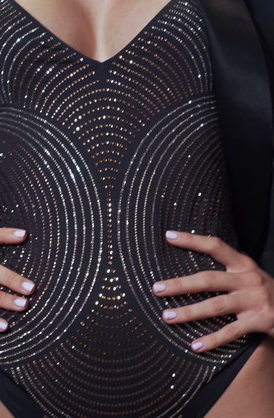 Bañador negro strass - flanesyfresones