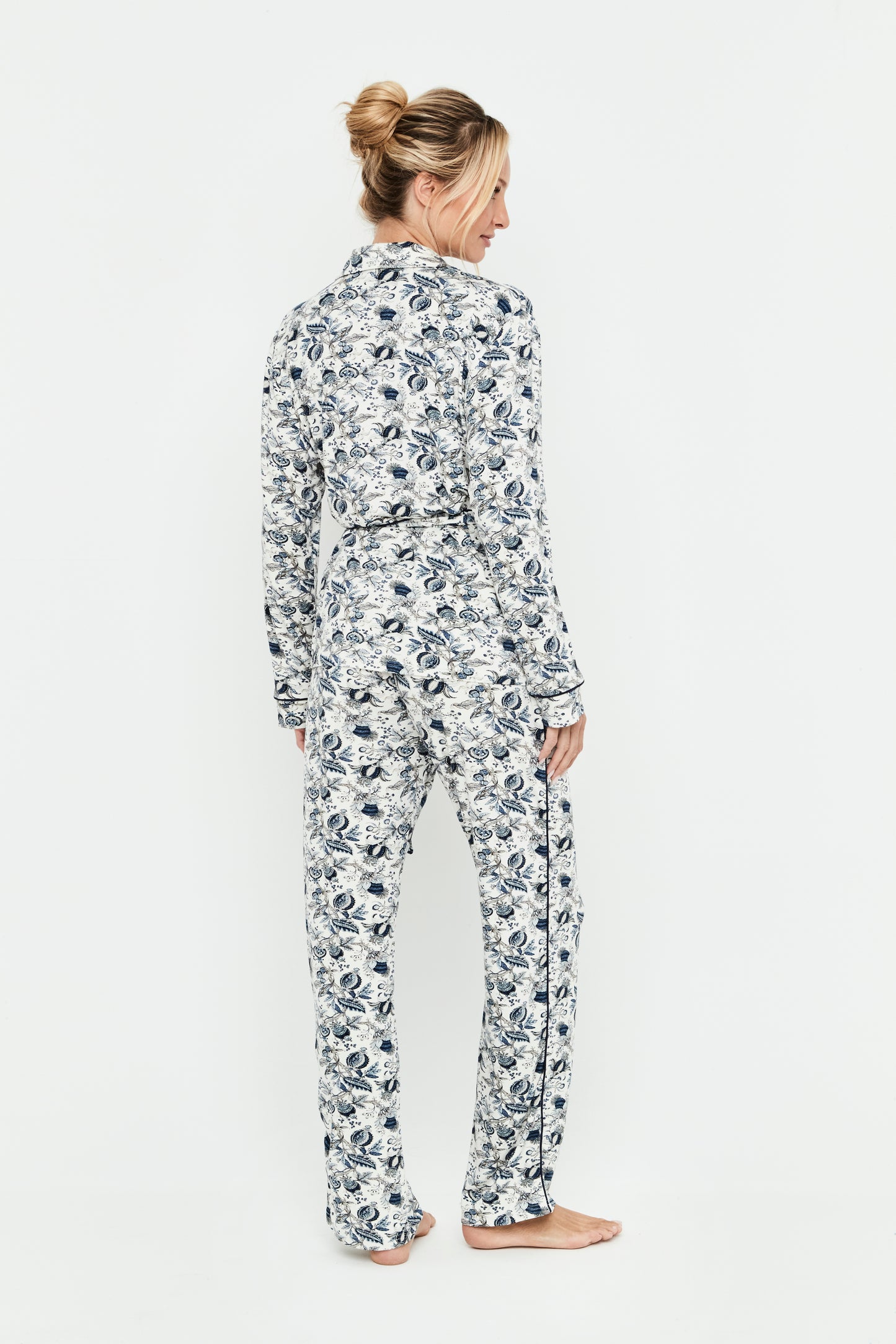 Pijama Mujer Camisero estampado azul