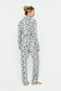 Pijama Mujer Camisero estampado azul