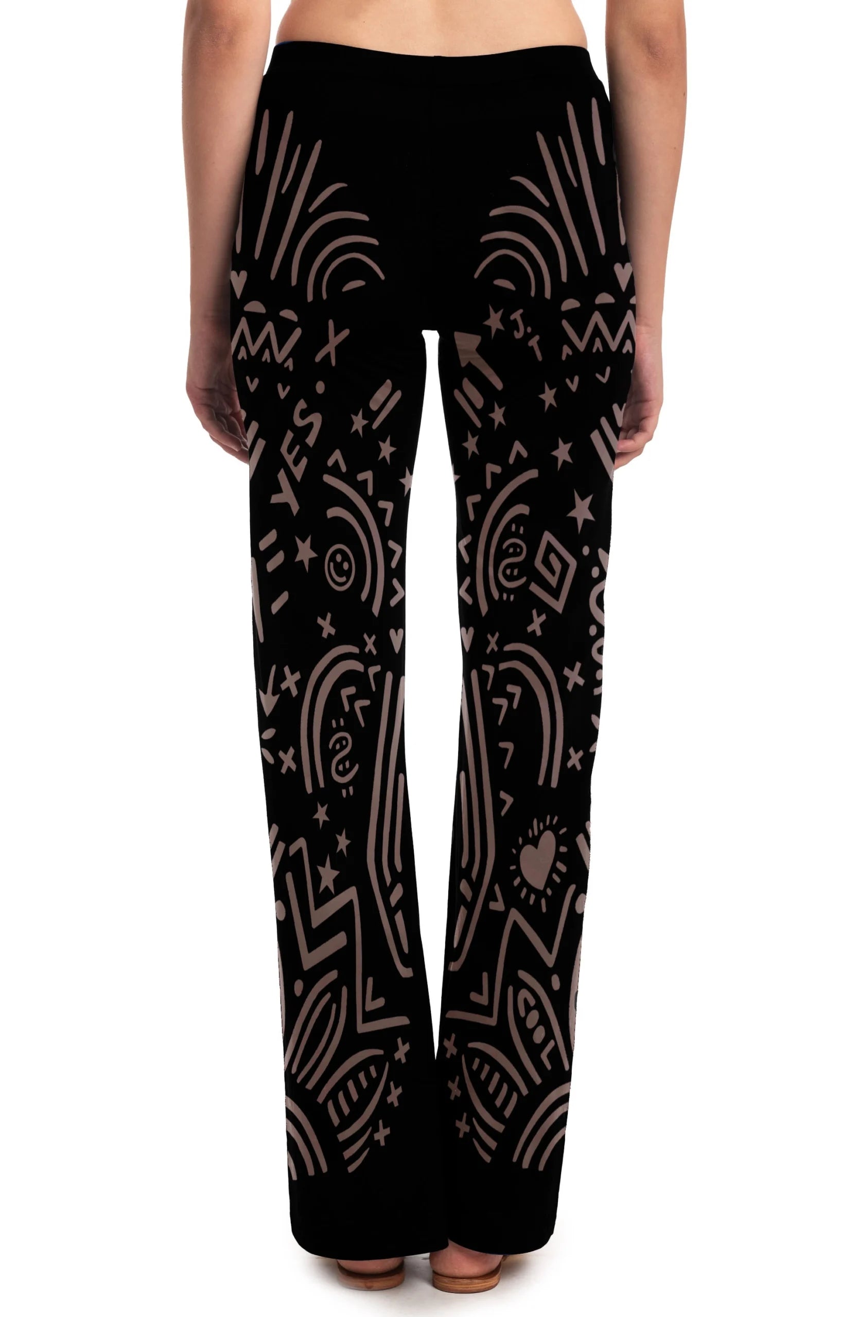 Pantalón negro  devoré - flanesyfresones