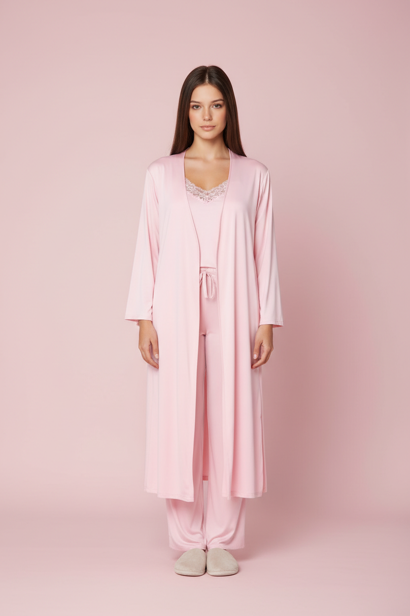 Kimono long rosa - flanesyfresones