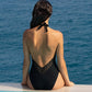 Bañador negro ajourage couture