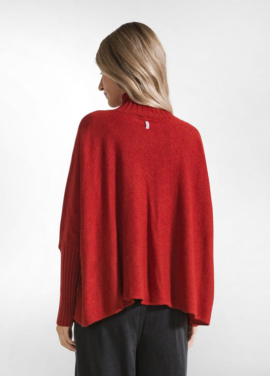 CASHMERE BLEND HIGH NECK SWEATER ORANGE