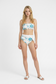 Biquini top blanco bandeau con bordado azul, FAVONE