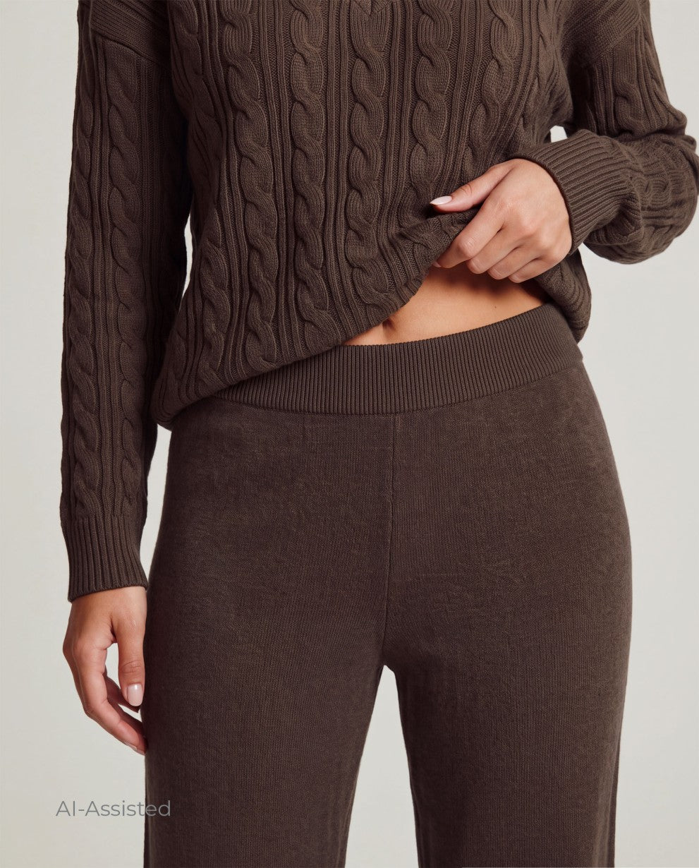 Conjunto Punto Cuello Pico Marrón