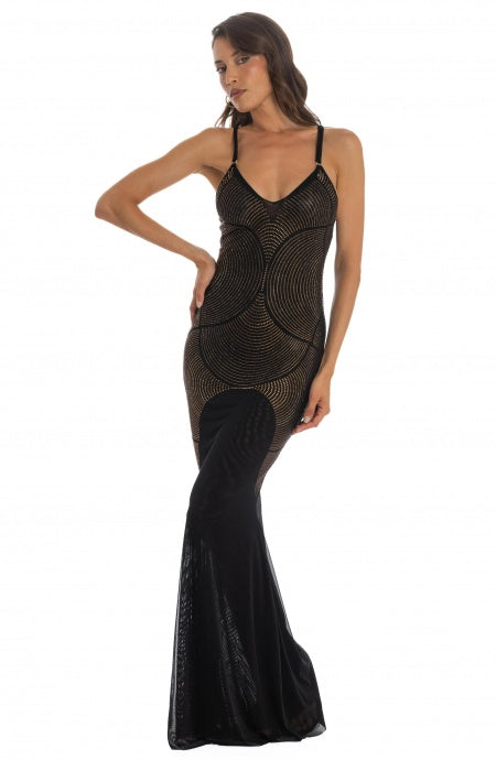 Vestido negro strass - flanesyfresones
