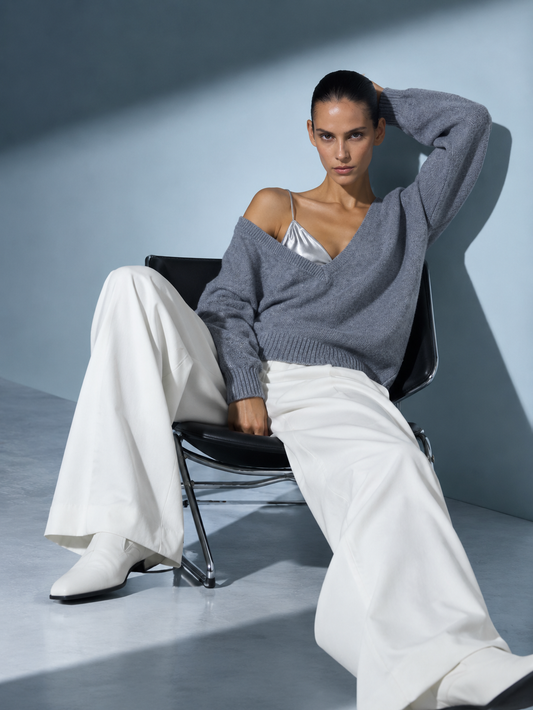 Jersey punto gris - flanesyfresones