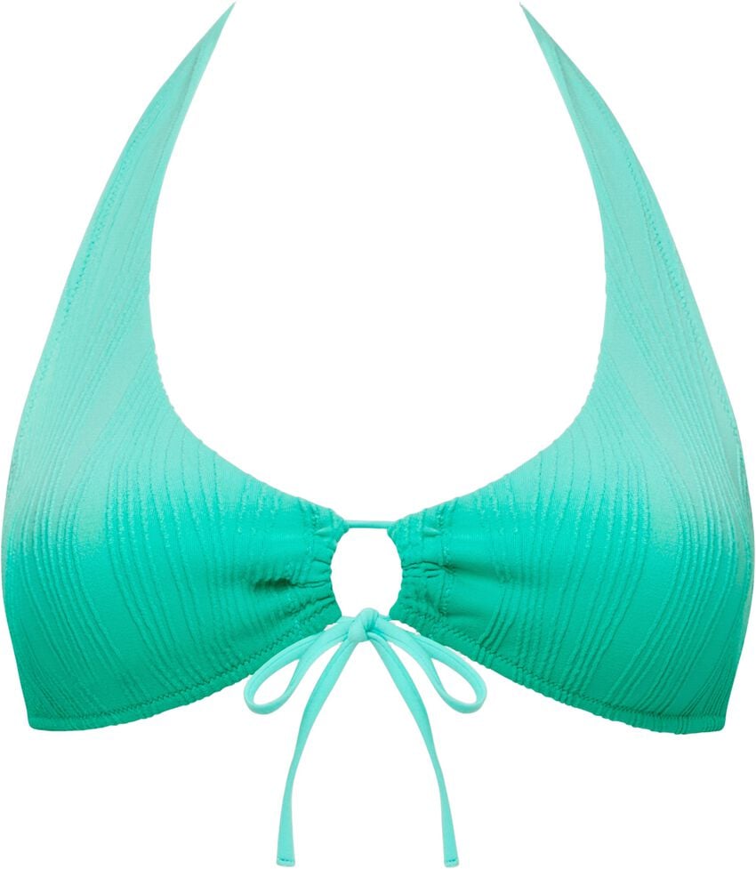 Top bikini halter en verde  con relleno extraíble - flanesyfresones