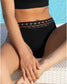 Bikini Slip Ajourage couture negro