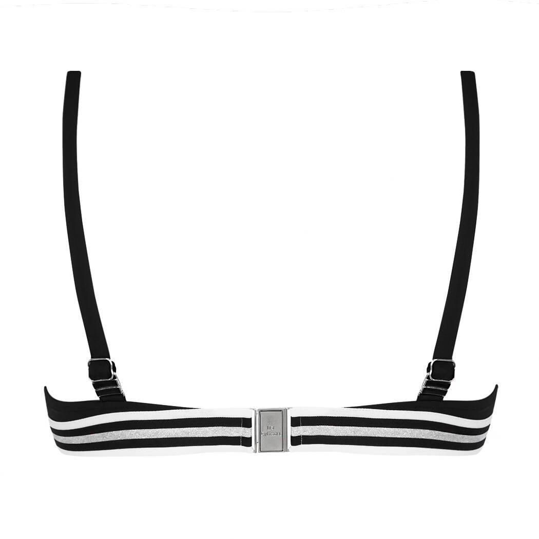 Bikini Triangular Con Aros Energie Nautique negro plata