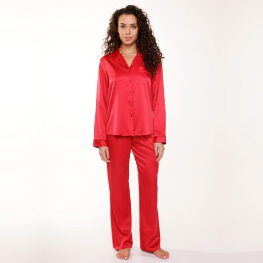 Pijama rojo raso set