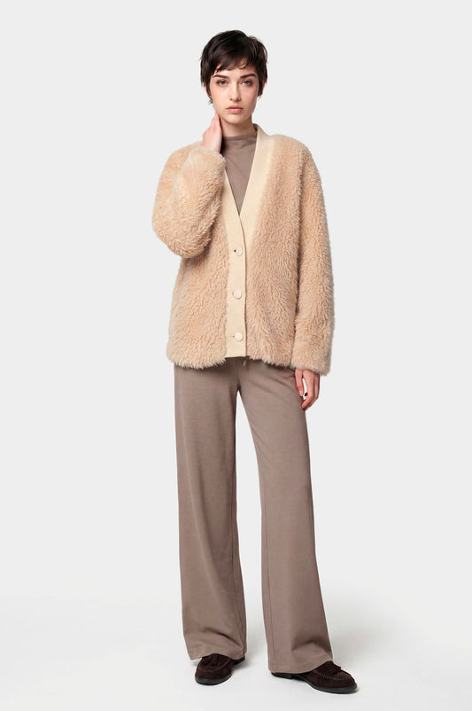 CARDIGAN IN SIMILPELLICCIA
