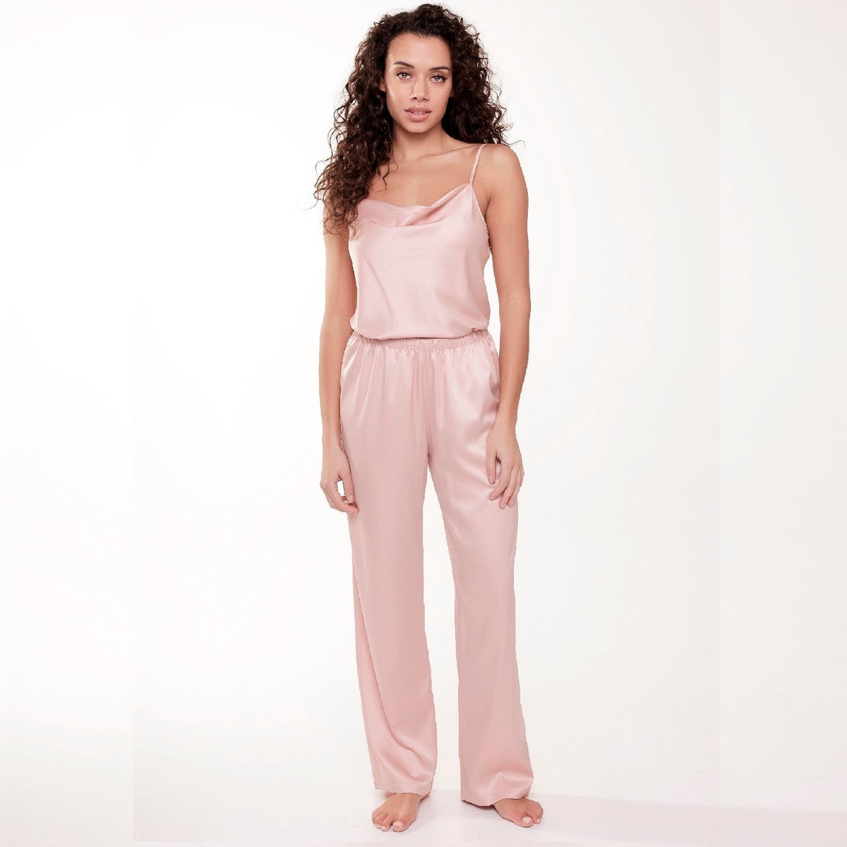 Pijama rosa raso set