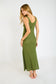 Vestido verde Amiva Goldenrib - flanesyfresones