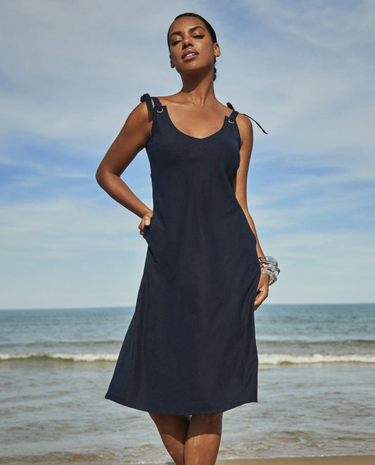 Vestido largo marino
