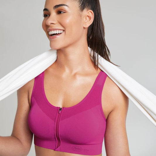 Sujetador deportivo con cremallera frontal