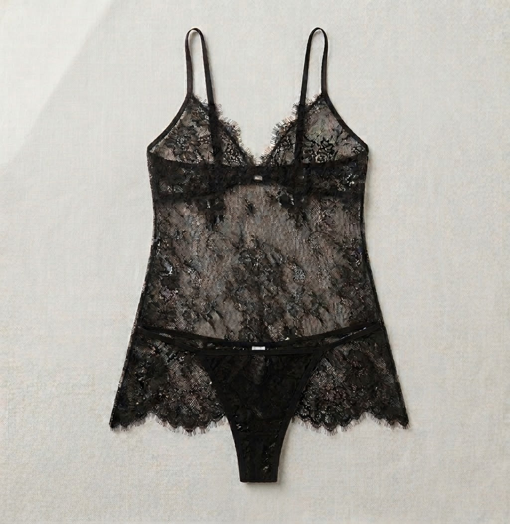 Camisón encaje negro