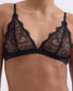 Sujetador bralette de encaje sin relleno negro