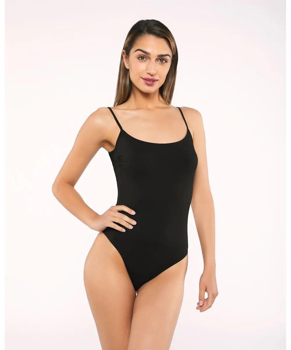 Bañador negro tirante fino Eco - flanesyfresones