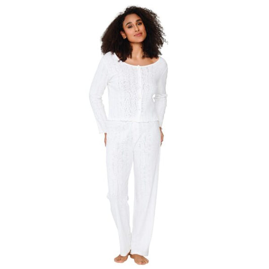 Pijama set blanco - flanesyfresones