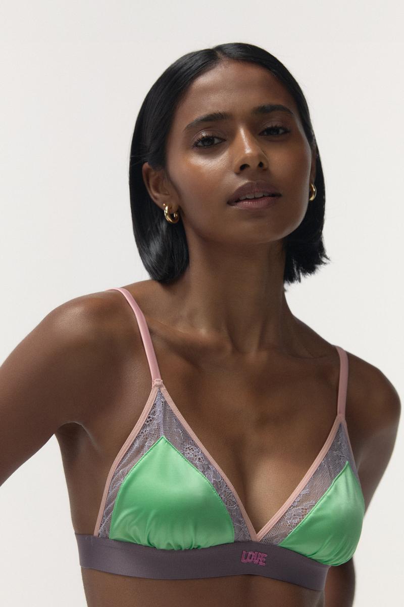 JANE M Comfortable triangle bralette  Bright green