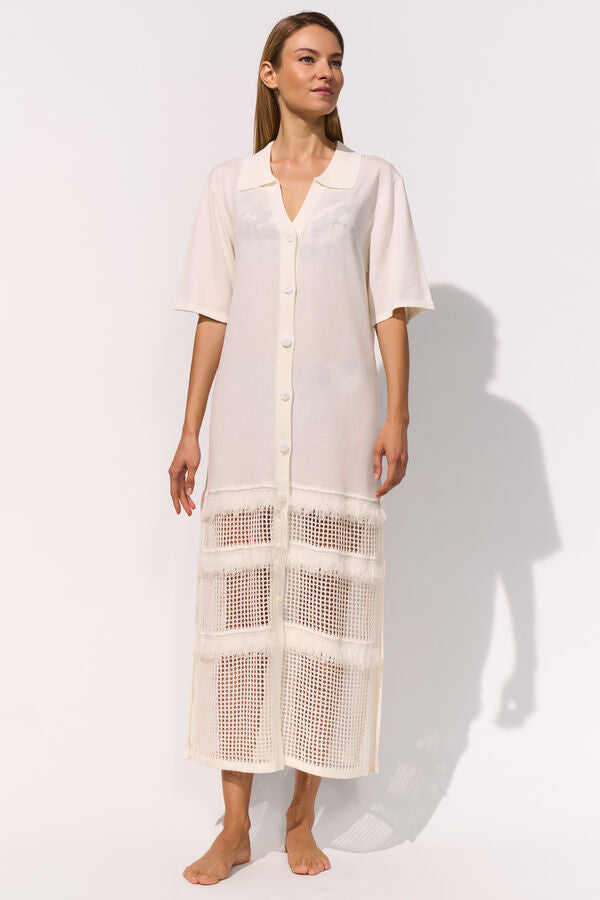 Dress silk white - flanesyfresones