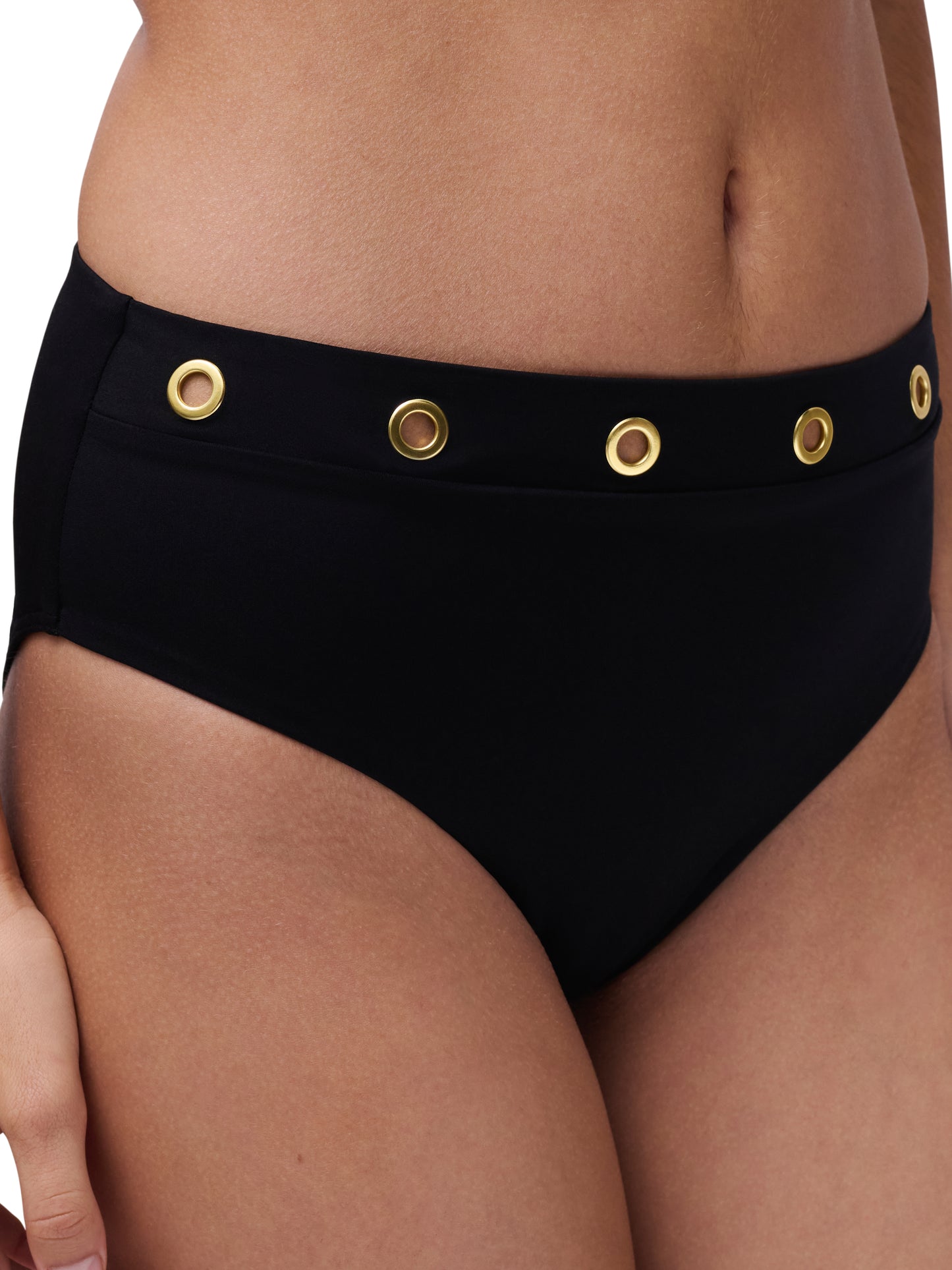 Braguita bikini alta negra tachuelas Chantelle - flanesyfresones