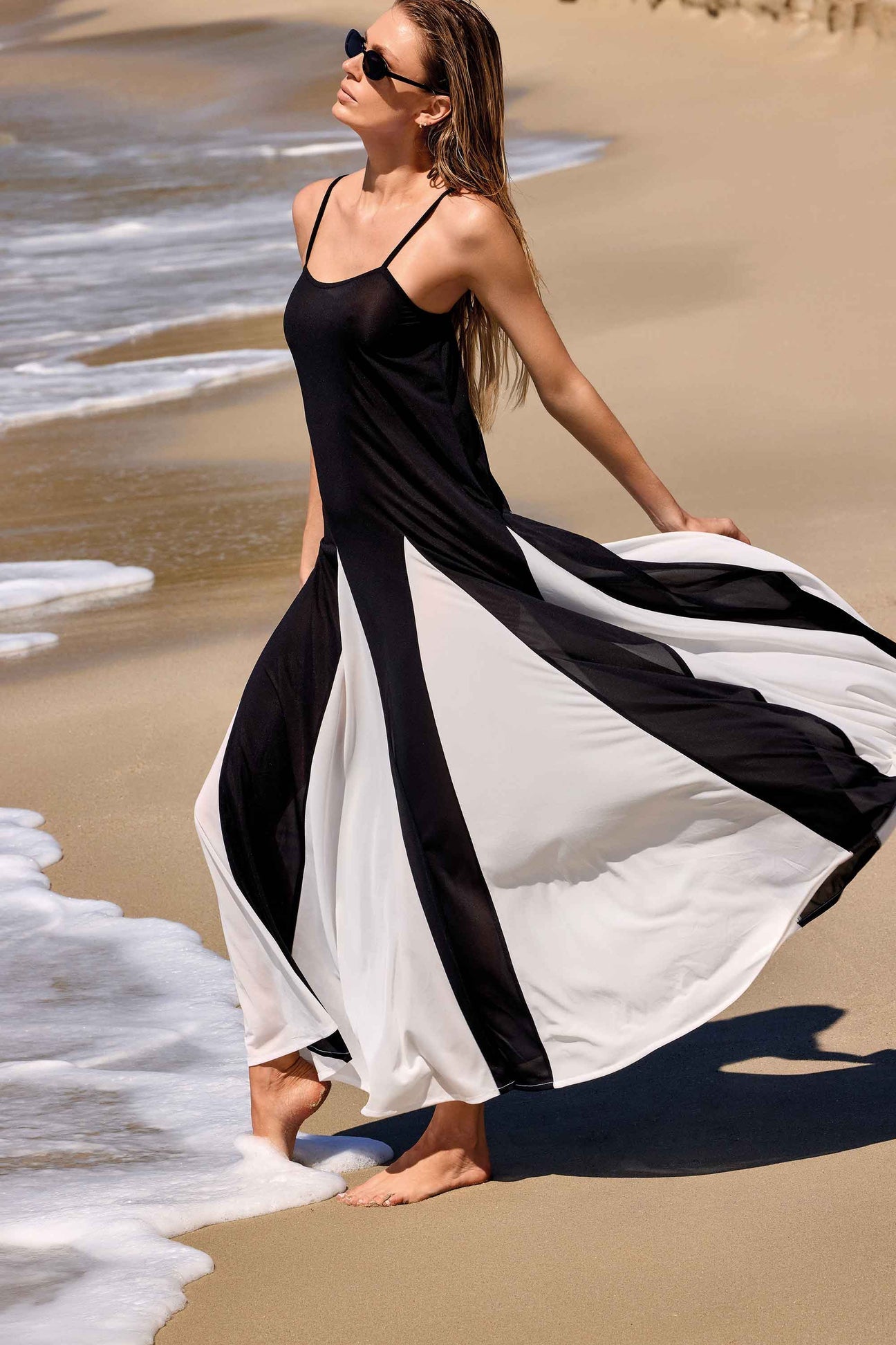 Vestido blanco y negro - flanesyfresones