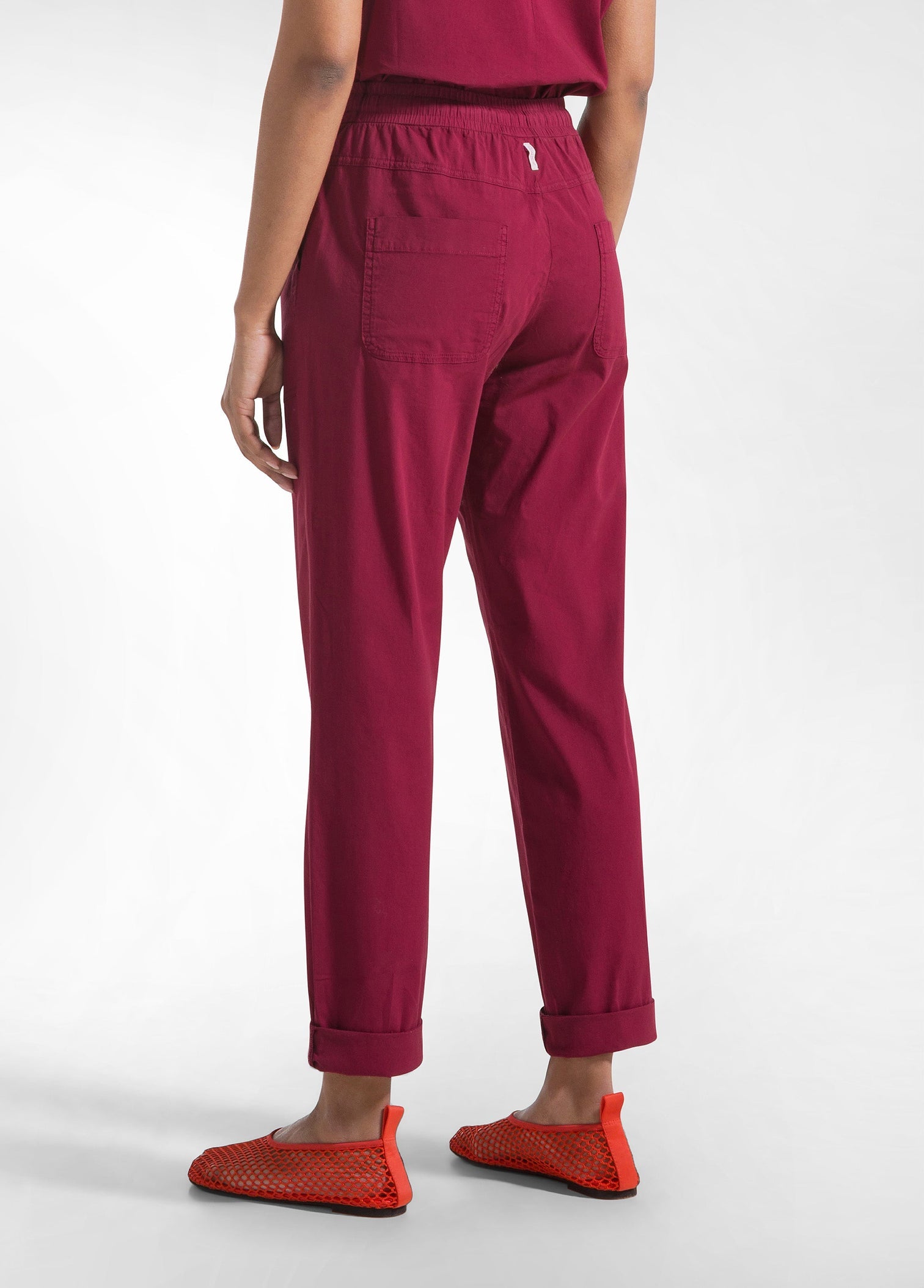 Pantalón recto popelín cherry - flanesyfresones