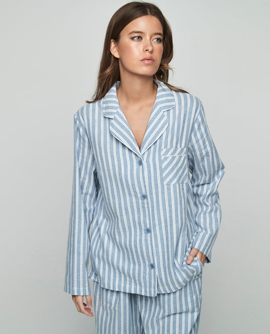 Pijama azul rayas