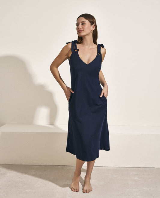 Vestido largo marino
