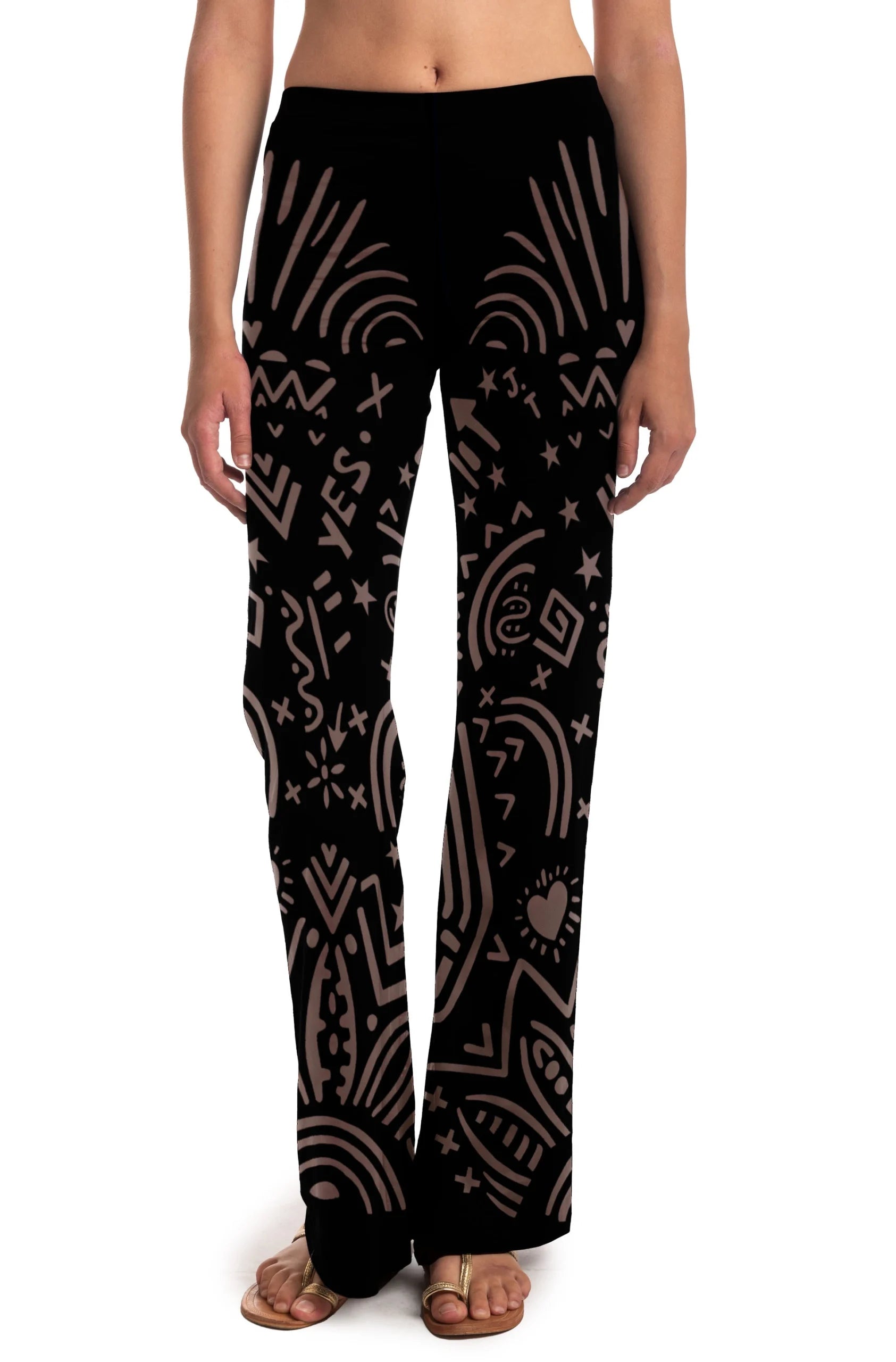Pantalón negro  devoré - flanesyfresones