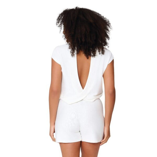 Top y short white off