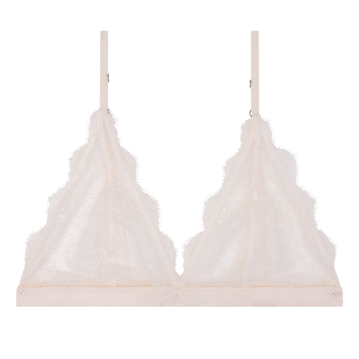 Sujetador bralette de encaje sin relleno marfil