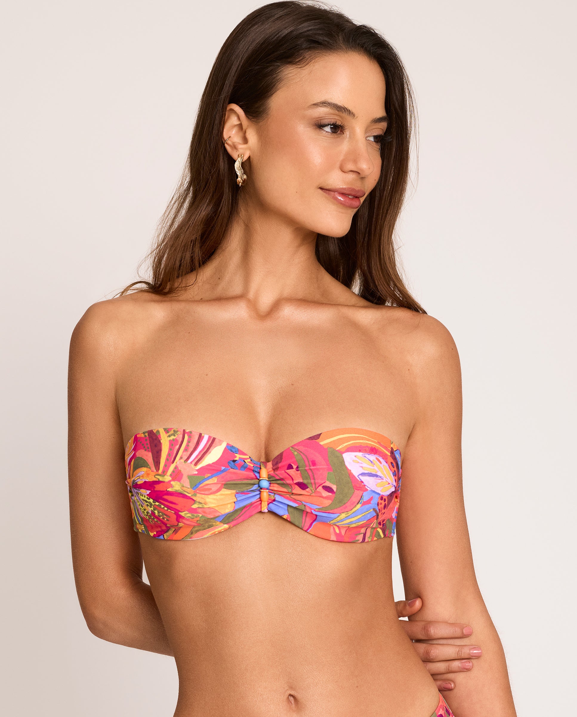 Top bandeau de Bikini naranja - flanesyfresones