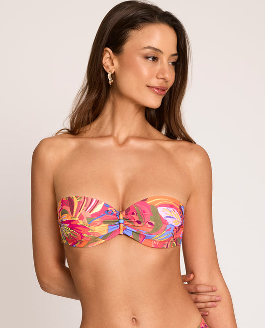 Top bandeau de Bikini naranja - flanesyfresones