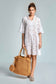 Romina 3/4 Sleeves Shirt Dress - WHITE - flanesyfresones