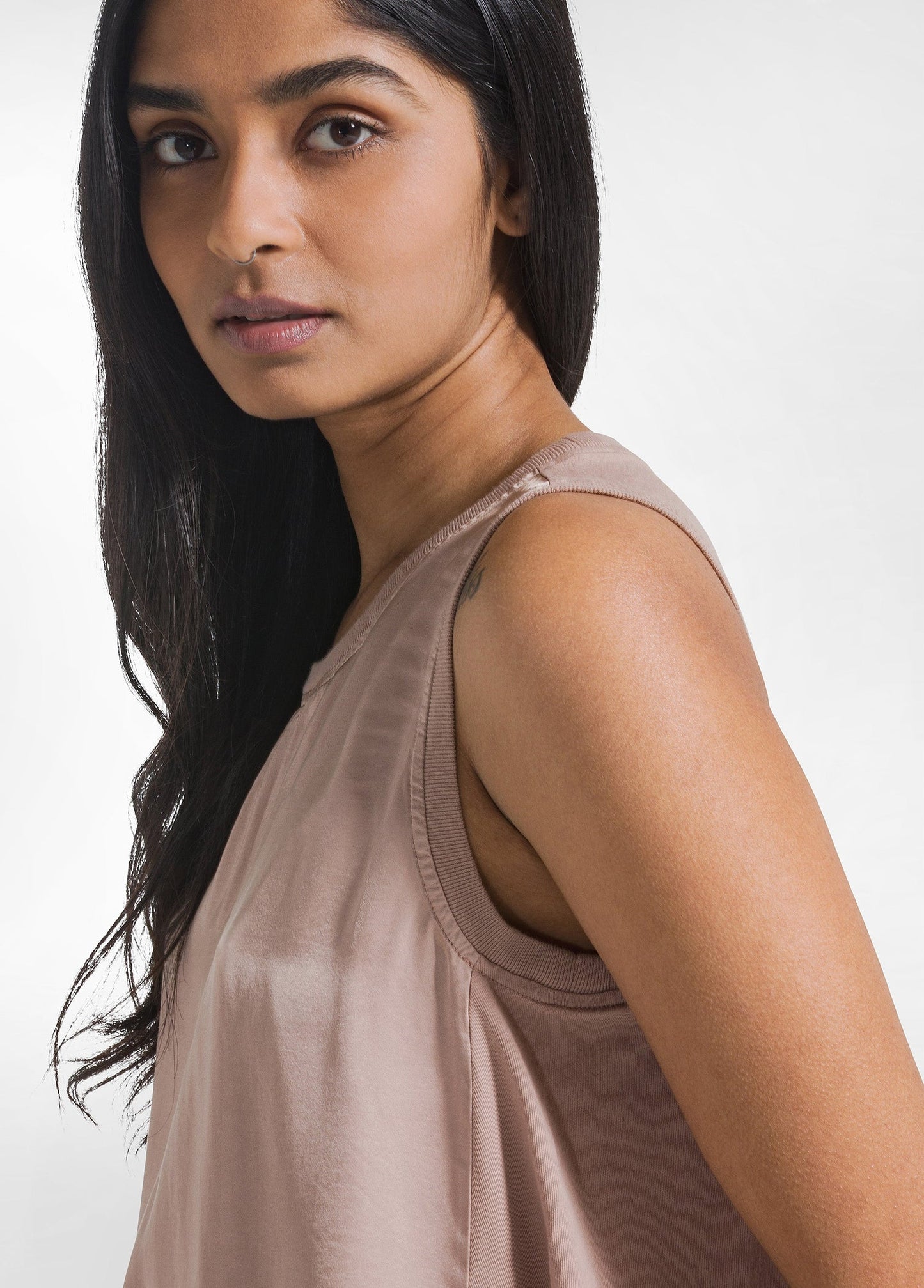 Top satin marron - flanesyfresones