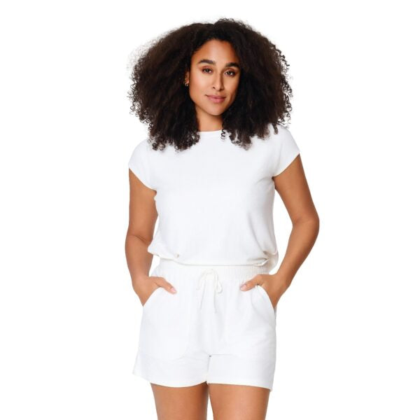 Top y short white off