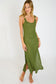 Vestido verde Amiva Goldenrib - flanesyfresones