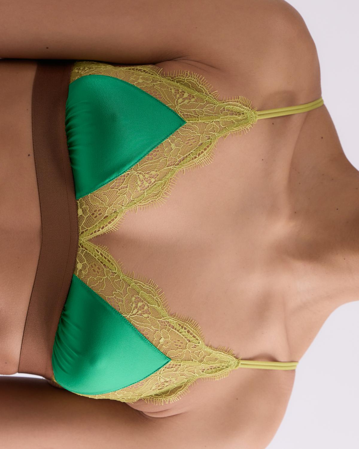 Bralette Love Lace verde - flanesyfresones