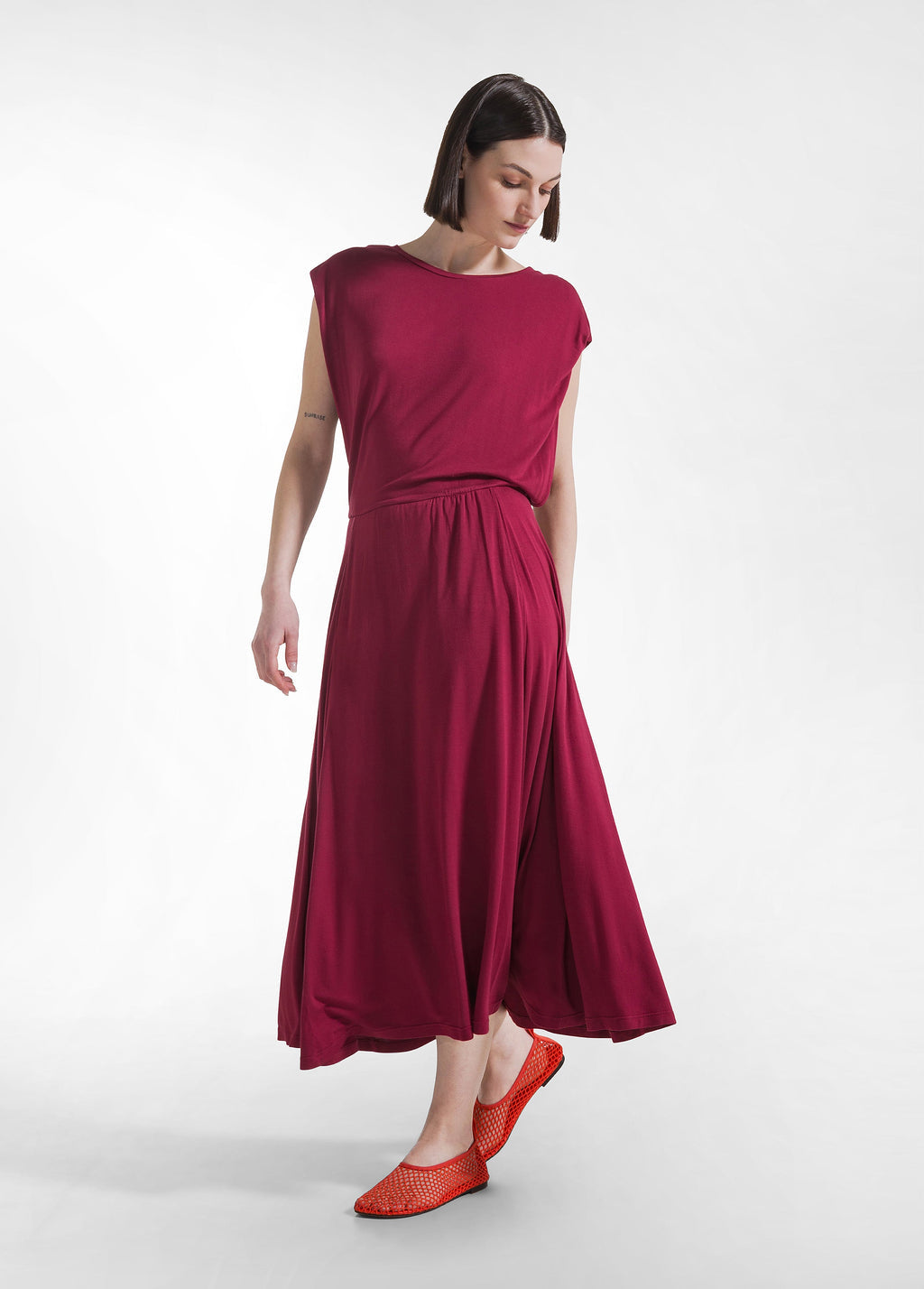 Vestido largo viscosa - flanesyfresones